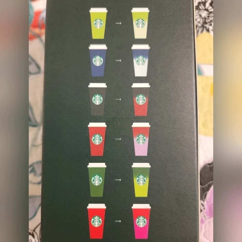 Starbucks Reusable Color Changing  Hot Cups 6 Pack